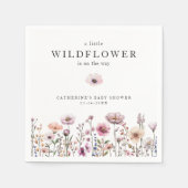 Zacht roze Wildflower Baby shower servetten - Boho (Voorkant)