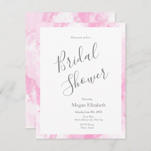 Zacht roze witte Abstracte penseelstreken Kaart (Voorkant / Achterkant)