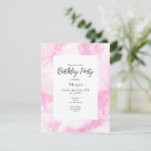 Zacht roze witte Abstracte penseelstreken Kaart (Staand voorkant)