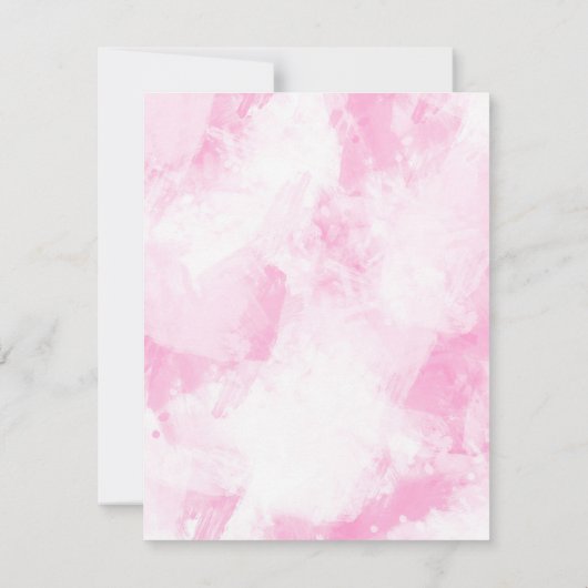 Zacht roze witte Abstracte penseelstreken Kaart (Achterkant)