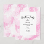 Zacht roze witte Abstracte penseelstreken Kaart (Voorkant / Achterkant)