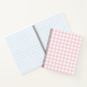 Zacht Roze Witte Buffel Check Plaid Gingham Notitieboek (Binnen)