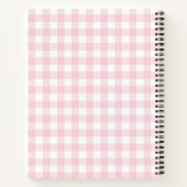 Zacht Roze Witte Buffel Check Plaid Gingham Notitieboek (Achterkant)