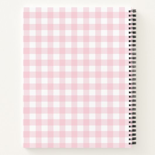 Zacht Roze Witte Buffel Check Plaid Gingham Notitieboek (Achterkant)