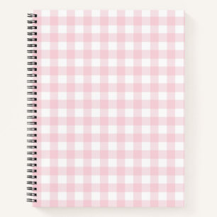 Zacht Roze Witte Buffel Check Plaid Gingham Notitieboek