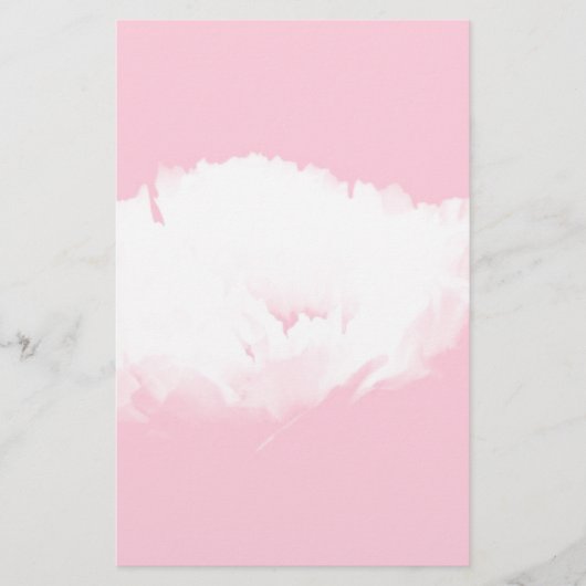 Zacht Roze Witte Pioenbloem Stationery Briefpapier (Voorkant)