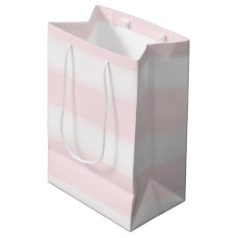 Zacht roze witte strepen Waterverf Baby shower Medium Cadeauzakje