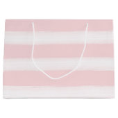 Zacht Roze Witte Waterverf Stripes Baby shower Groot Cadeauzakje (Voorkant)