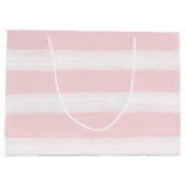 Zacht Roze Witte Waterverf Stripes Baby shower Groot Cadeauzakje (Achterkant)