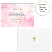 Zacht roze wolken Orthodoxe Christelijke doop Bedankkaart