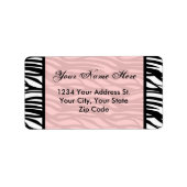 Zacht Roze Zebra Adresetiketten Etiket (Voorkant)