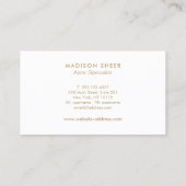 Zacht Rozen gouden veer Logo Visitekaartje (Achterkant)