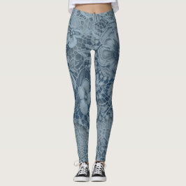 "Zacht saffier  kant" Leggings
