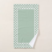 Zacht Sage Green Polka Dot White Bad Handdoek (Handdoek)