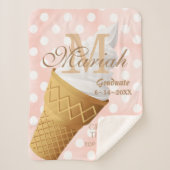 Zacht serve Vanilla Ice Cream Cone Sherpa Deken (Voorkant)