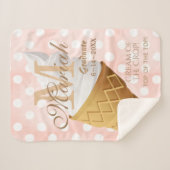 Zacht serve Vanilla Ice Cream Cone Sherpa Deken (Voorkant (horizontaal))