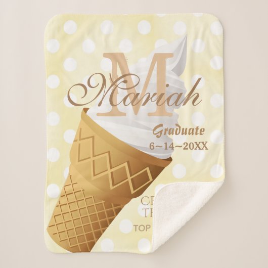 Zacht serve Vanilla Ice Cream Cone Sherpa Deken (Voorkant)