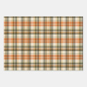 Zacht Sinaasappel, Groen & Crème Plaid Inpakpapier Vel (Voorkant 3)
