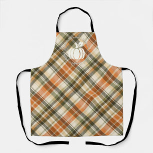 Zacht Sinaasappel, Groen & Crème Plaid met Pompoen Schort