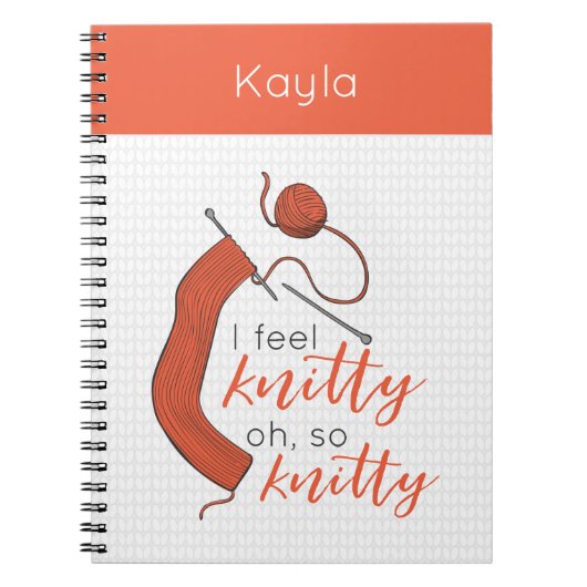 Zacht Sinaasappel, ik voel me knitty. Notitieboek (Voorkant)