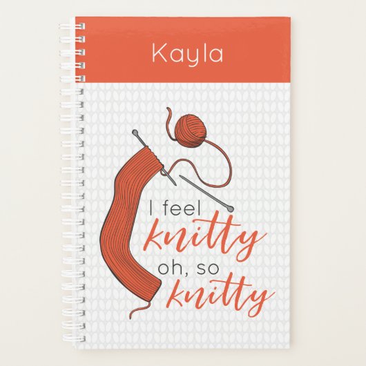 Zacht Sinaasappel, ik voel me knitty. Planner (Voorkant)