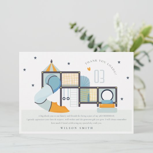 Zacht Speelcentrum Indoor Jungle Gym Kinderverjaar Bedankkaart (Staand voorkant)