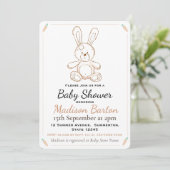 Zacht Speelgoed Bunny & wortelt Baby shower Kaart (Staand voorkant)