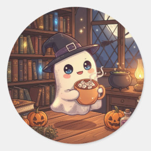 Zacht spook hete chocolade sticker