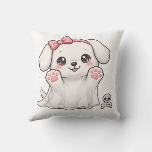 Zacht spookhondje roze strik Halloween hond sticke Kussen
