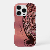 Zacht stoffig roze modern bloemenpatroon iPhone hoesje (Achterkant)