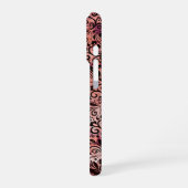 Zacht stoffig roze modern bloemenpatroon iPhone hoesje (Linkerkant)