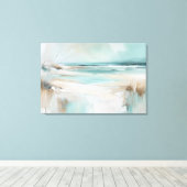 Zacht strandlandschap canvas afdruk (Insitu (Houten vloer))
