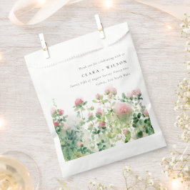 Zacht Subtiel Roze Waterverf Bloementuin Bruiloft Bedankzakje