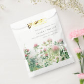 Zacht Subtiel Roze Waterverf Bloementuin Bruiloft Bedankzakje (Gezegeld)