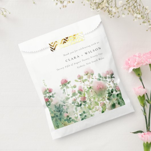 Zacht Subtiel Roze Waterverf Bloementuin Bruiloft Bedankzakje (Gezegeld)