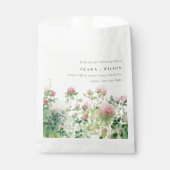 Zacht Subtiel Roze Waterverf Bloementuin Bruiloft Bedankzakje (Voorkant)