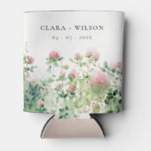 Zacht Subtiel Roze Waterverf Bloementuin Bruiloft Blikjeskoeler (Voorkant)
