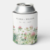 Zacht Subtiel Roze Waterverf Bloementuin Bruiloft Blikjeskoeler (Blikje Achterkant)