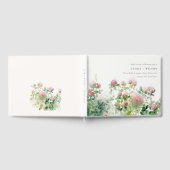 Zacht Subtiel Roze Waterverf Bloementuin Bruiloft Gastenboek (Volledig)