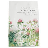 Zacht Subtiel Roze Waterverf Bloementuin Bruiloft Medium Cadeauzakje (Voorkant)