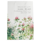 Zacht Subtiel Roze Waterverf Bloementuin Bruiloft Medium Cadeauzakje (Achterkant)