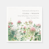 Zacht Subtiel Roze Waterverf Bloementuin Bruiloft Servet (Voorkant)