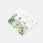 Zacht Subtiel Roze Waterverf Bloementuin Bruiloft Servet (Hoek)