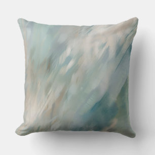 Zacht turquoise blauw beige Abstracte print Kussen