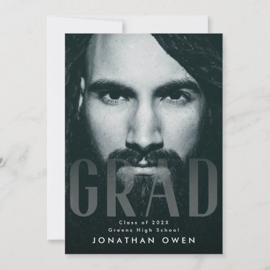 Zacht Vervagen Grote AFSTUDEERDER Moderne Foto van Aankondiging (Voorkant)