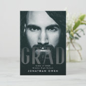 Zacht Vervagen Grote AFSTUDEERDER Moderne Foto van Aankondiging (Staand voorkant)