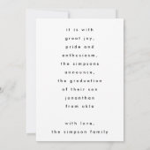 Zacht Vervagen Grote AFSTUDEERDER Moderne Foto van Aankondiging (Achterkant)