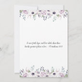 Zacht Violet Paars lavender White Floral Wedding Kaart (Achterkant)