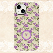 Zacht Violet Patroon op Bleek geel met Initiaal Case-Mate iPhone Case
