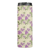 Zacht Violet Patroon op Bleek geel Thermosbeker (Achterkant)